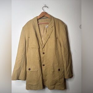 Territory Ahead Jacket Mens Khaki 2 Button Silk Linen Jacket 46R